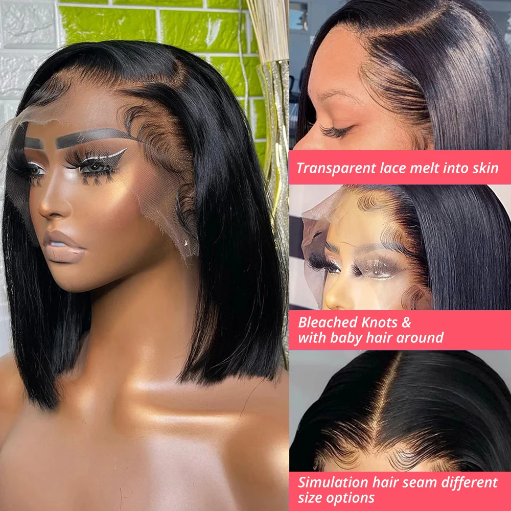 200% Dichte 8-14 Zoll Kurze Ge – Glueless Wear And Go Human Hair Wig Bewertung und Preis